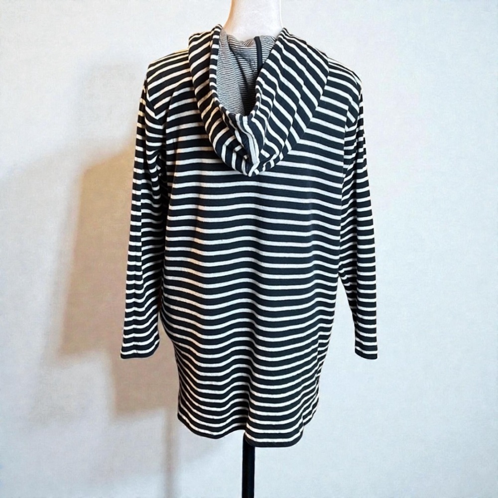 J.Jill Striped Tunic Style Hoodie Size SP - Picture 3 of 10